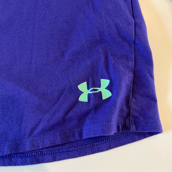 Under Armour XL Purple Green Logo Long Sleeve Shirt Tee Loose Heatgear Top - Picture 2 of 3